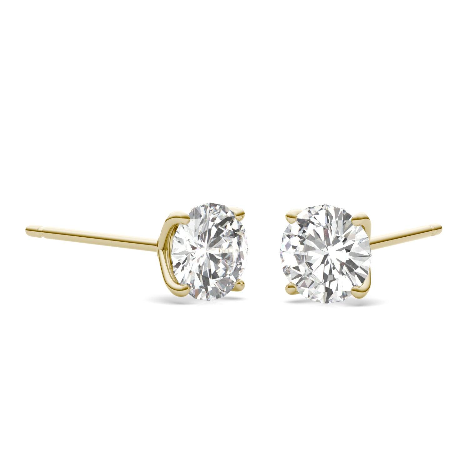 1.60 CTW DEW Round Forever One™ Moissanite Four Prong Martini Stud Earrings