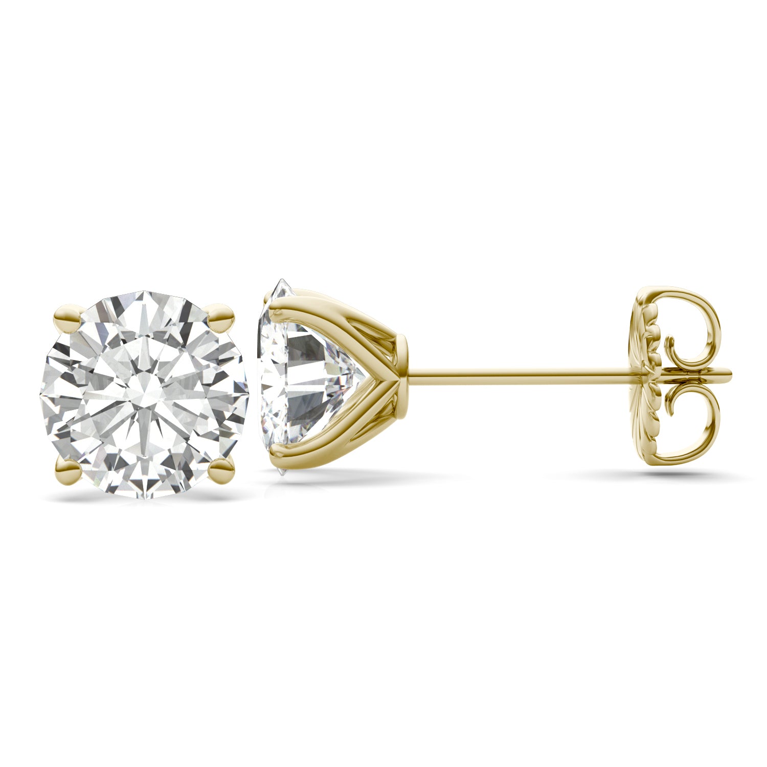 7.20 CTW DEW Round Forever One™ Moissanite Four Prong Martini Stud Earrings