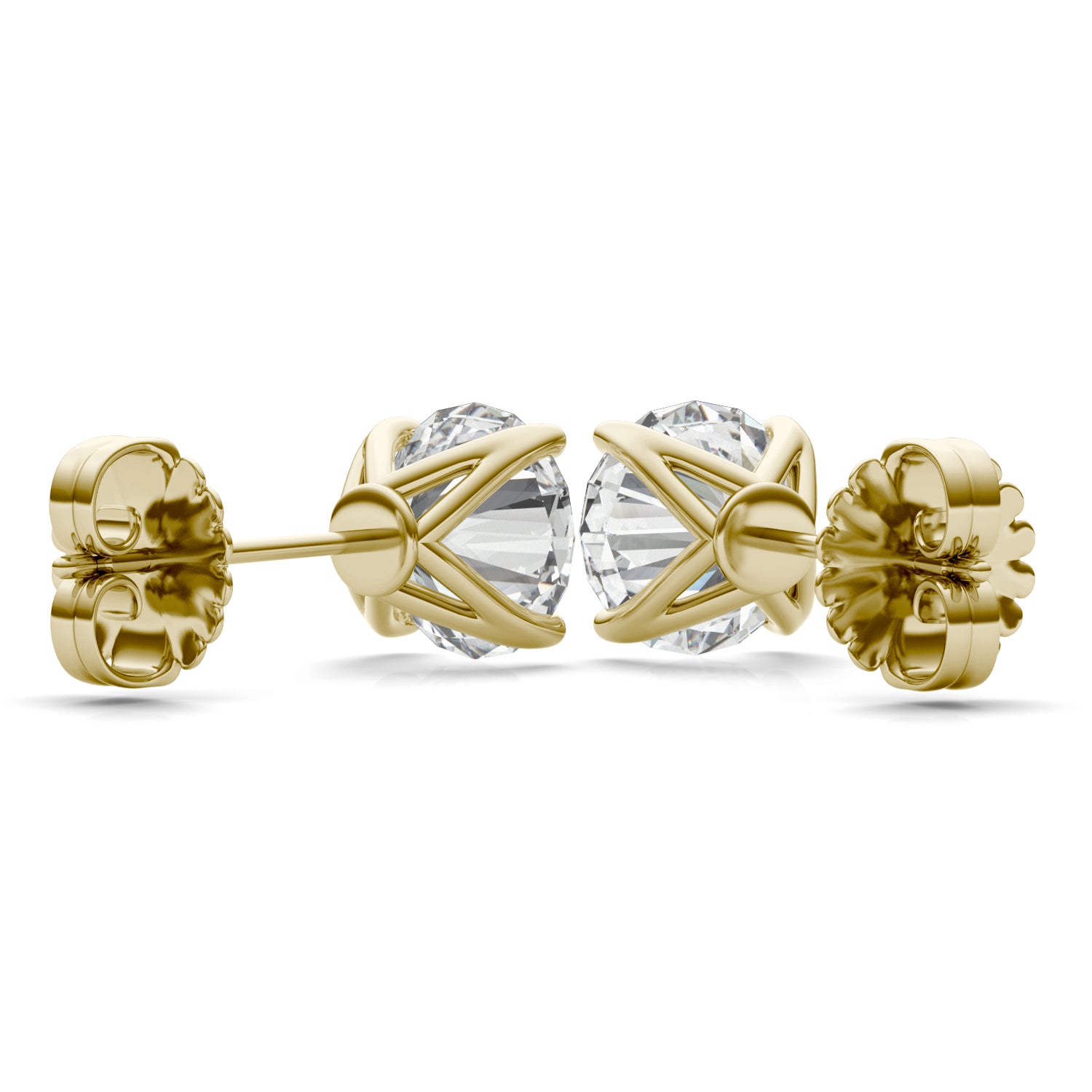 7.20 CTW DEW Round Forever One™ Moissanite Four Prong Martini Stud Earrings