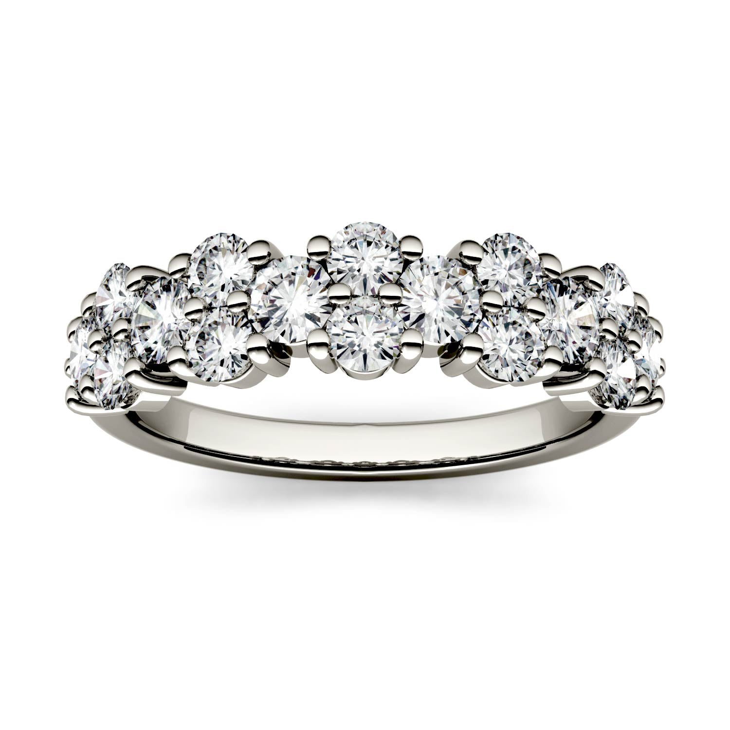 1.20 CTW DEW Round Forever Bright™ Moissanite Shared Prong Ring
