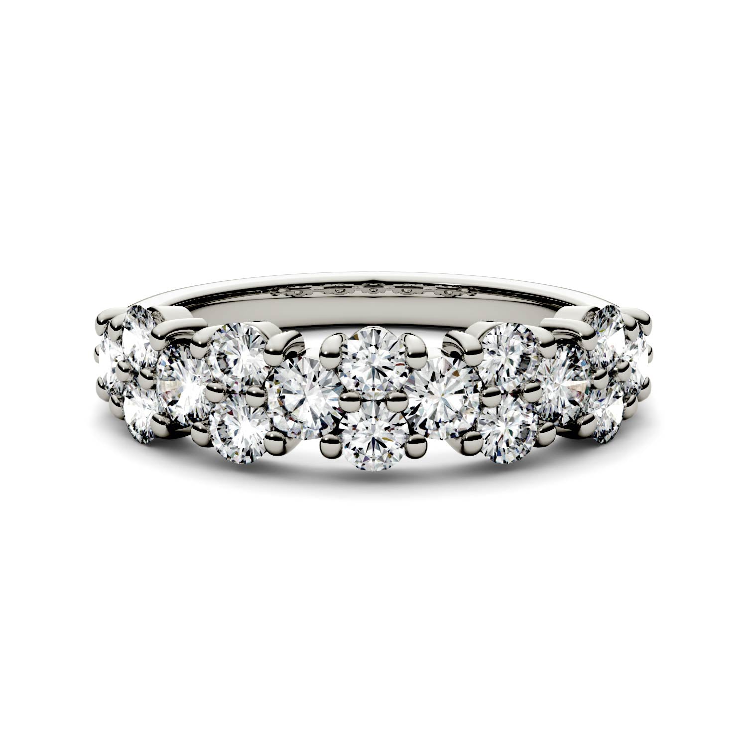 1.20 CTW DEW Round Forever Bright™ Moissanite Shared Prong Ring