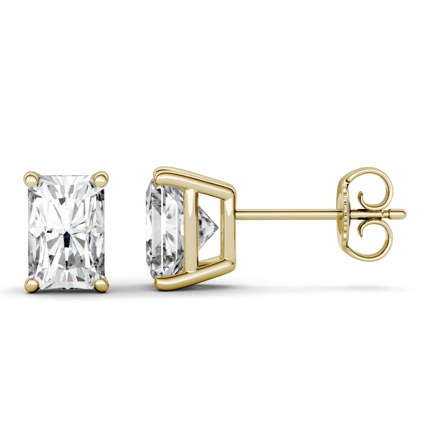 5.40 CTW DEW Radiant Forever One™ Moissanite Four Prong Stud Earrings