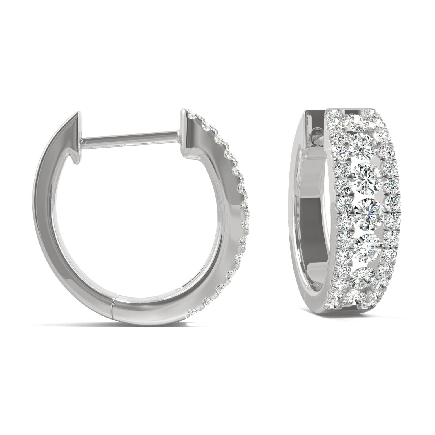 0.70 CTW DEW Round Forever Bright™ Moissanite Huggie Earrings