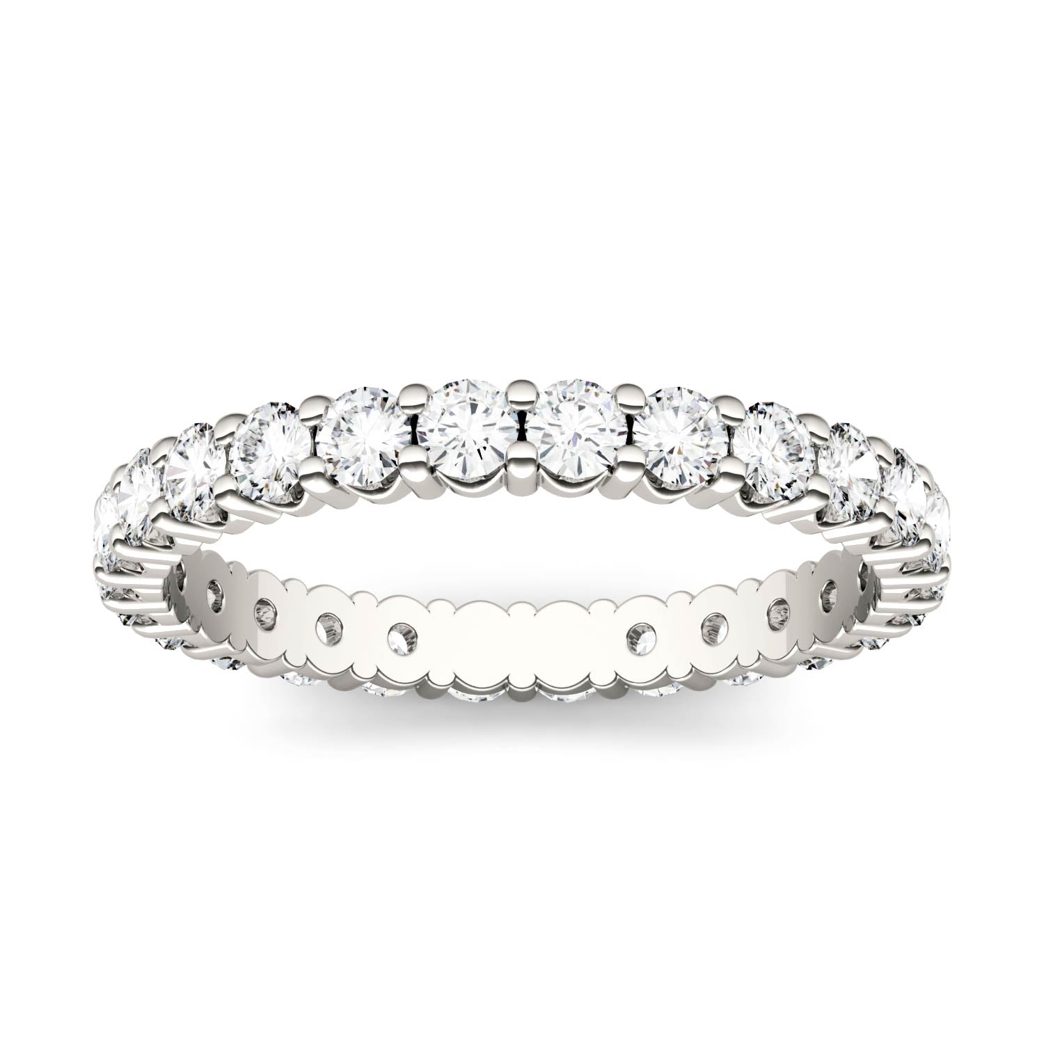 1.08 CTW DEW Round Forever One™ Moissanite Prong Set Eternity Band Ring