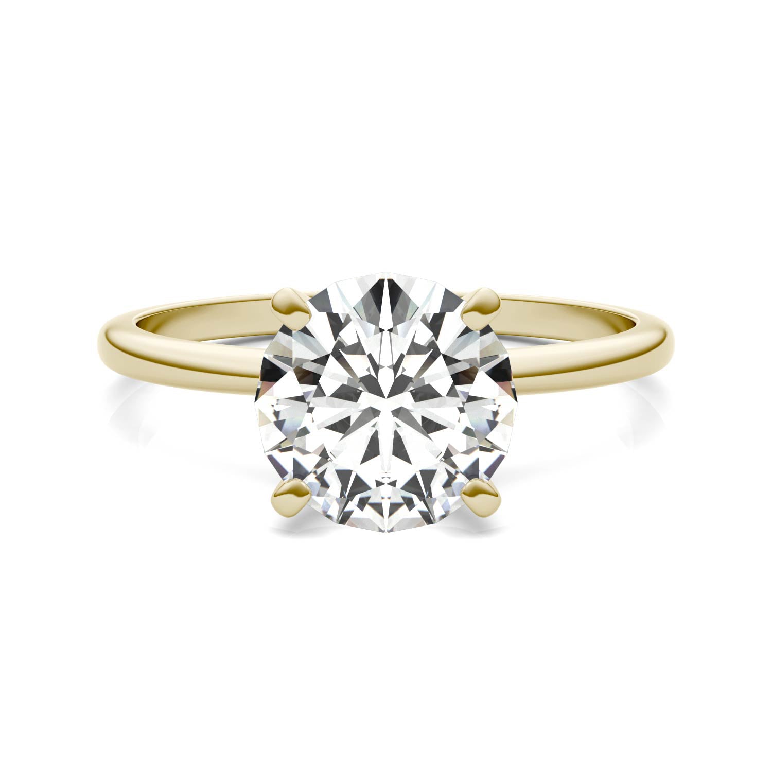 1.90 CTW DEW Round Forever One™ Moissanite Solitaire Engagement Ring