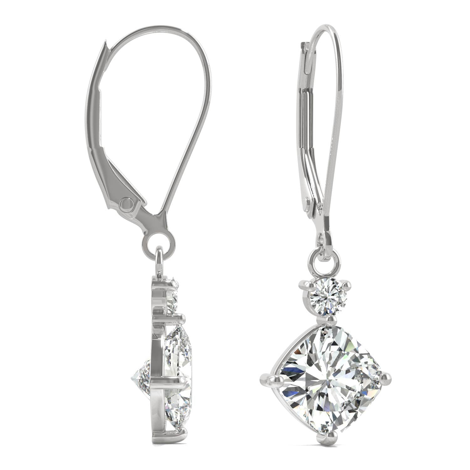 2.32 CTW DEW Cushion Forever Bright™ Moissanite Earrings