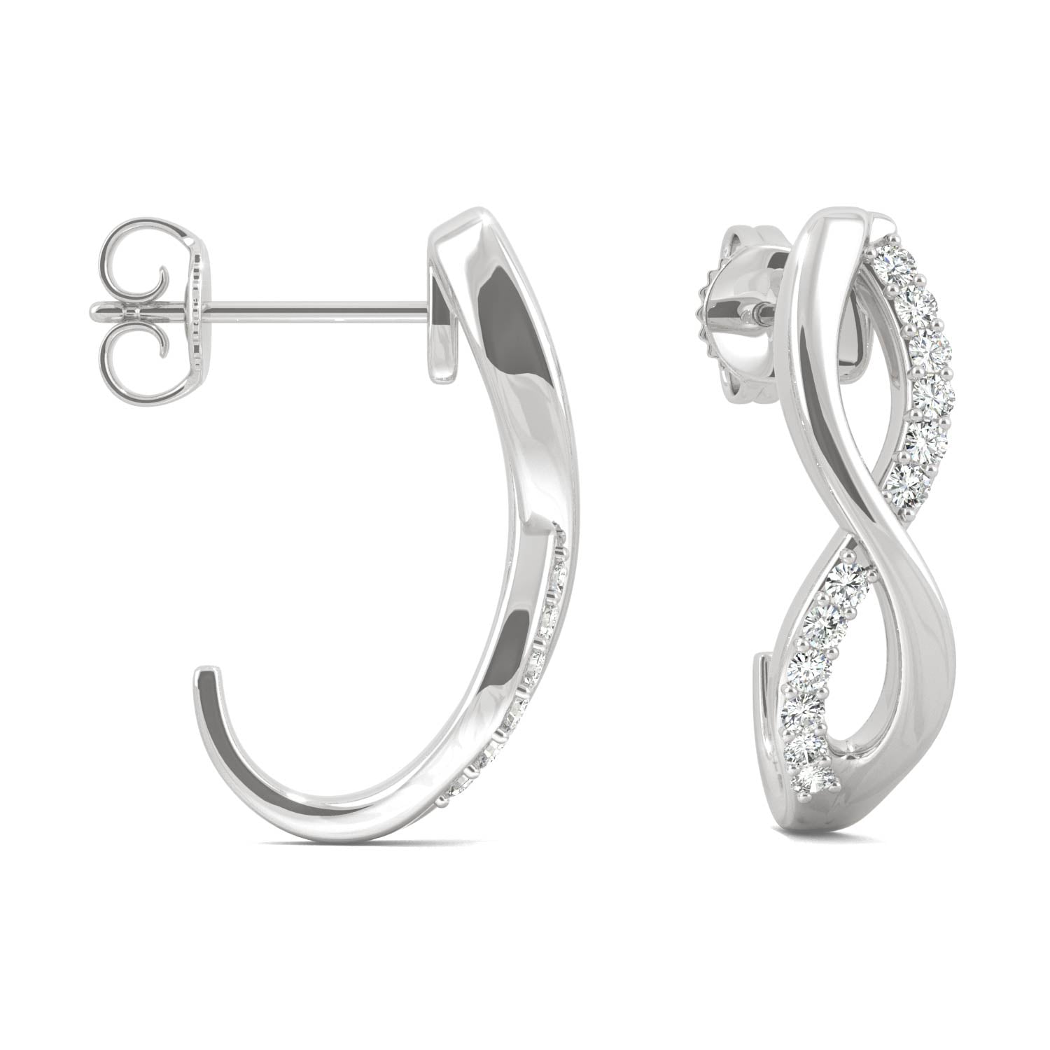 0.16 CTW DEW Round Forever Bright™ Moissanite Jhoop Infinity Earrings