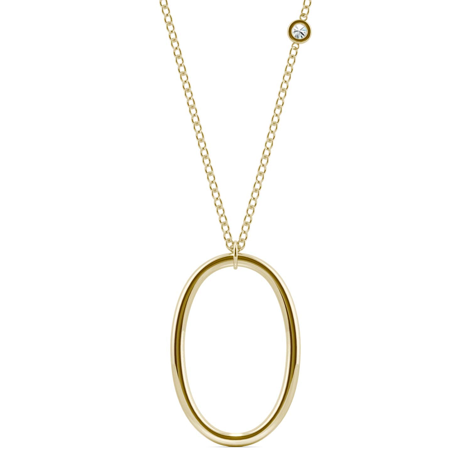 Round Forever One™ Moissanite Ouro Collection Open Oval Necklace