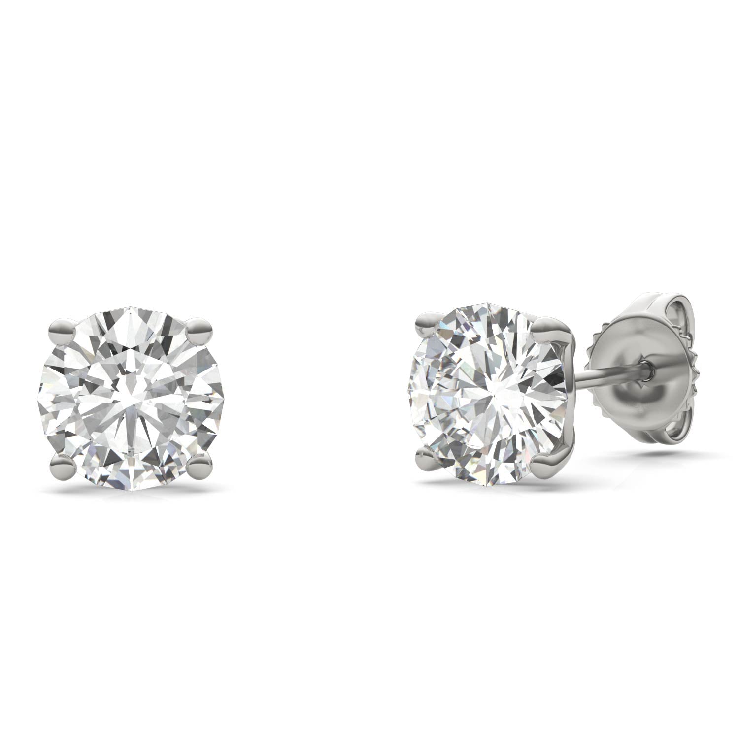2.08 CTW DEW Round Forever One™ Moissanite Signature Basket Stud Earrings
