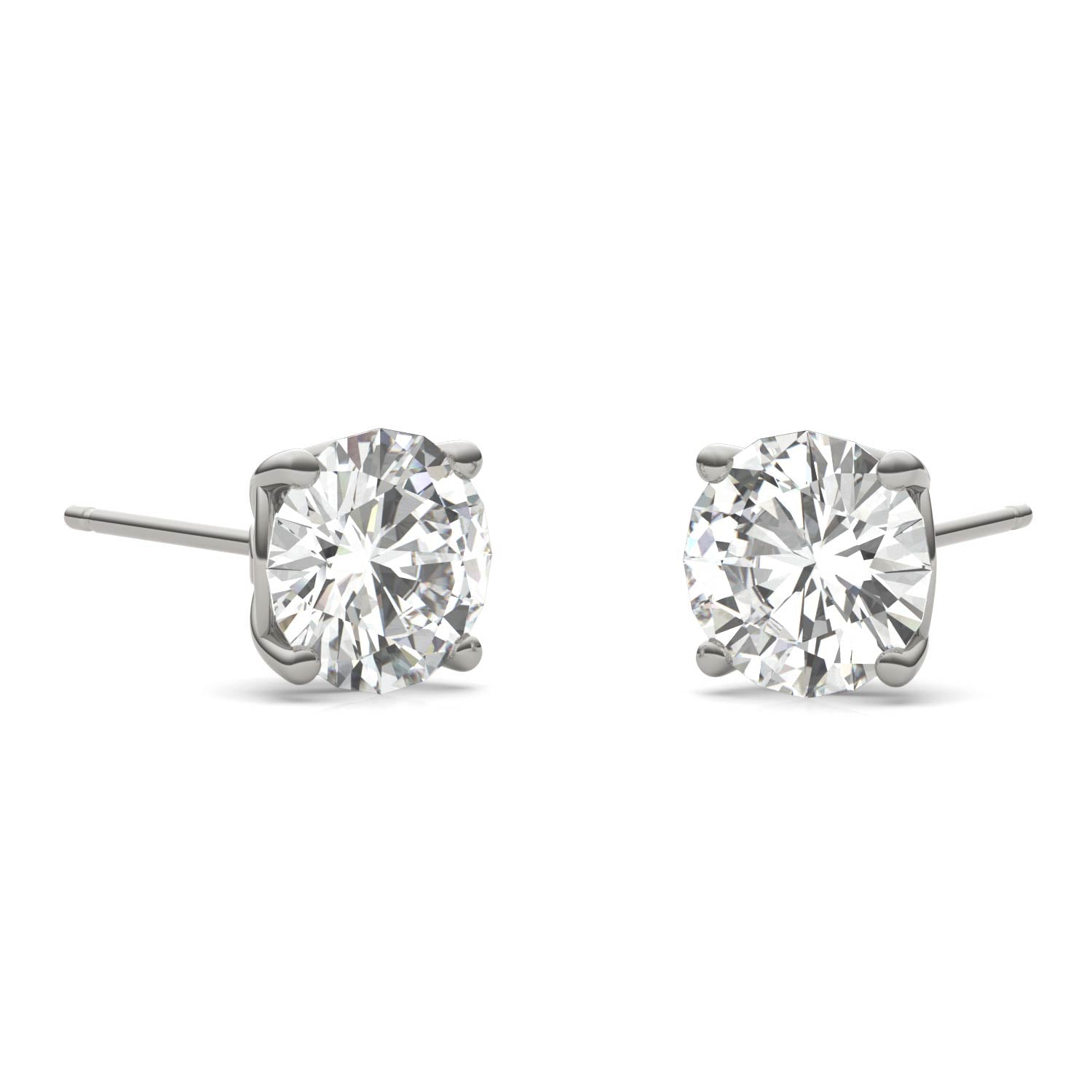 2.08 CTW DEW Round Forever One™ Moissanite Signature Basket Stud Earrings