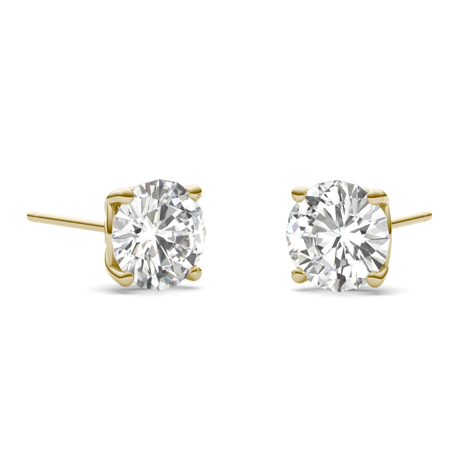2.08 CTW DEW Round Forever One™ Moissanite Signature Basket Stud Earrings