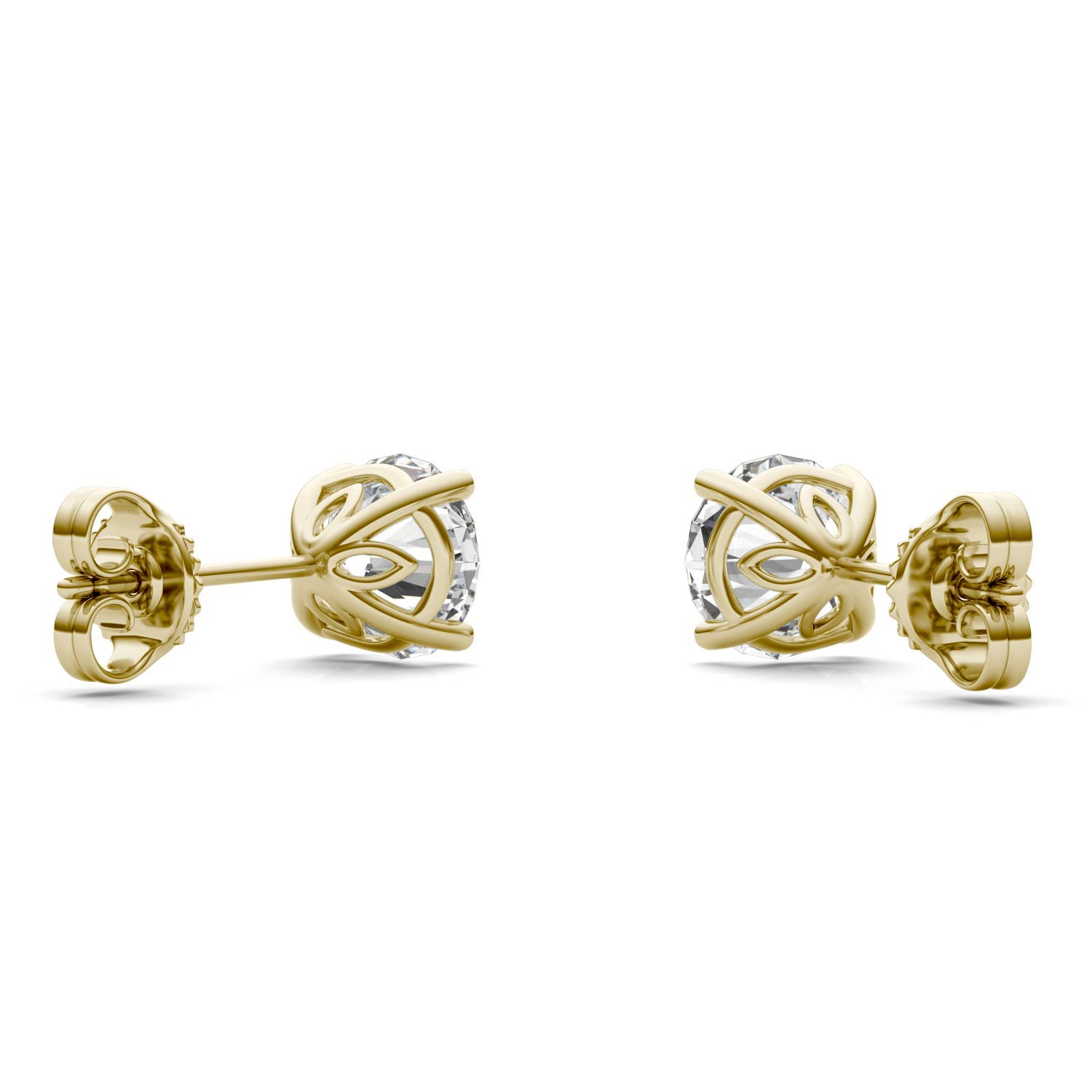 2.08 CTW DEW Round Forever One™ Moissanite Signature Basket Stud Earrings
