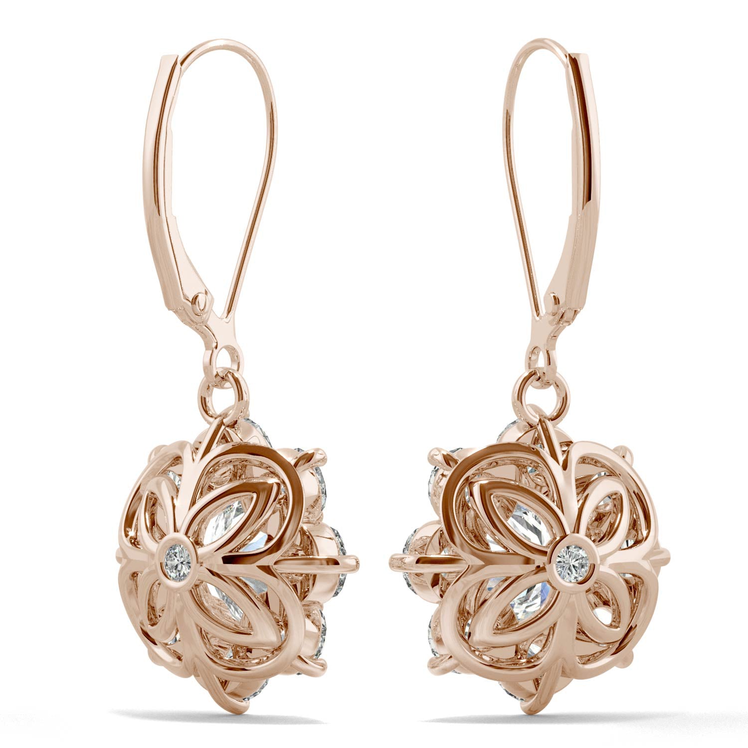 3.72 CTW DEW Round Forever One™ Moissanite Signature Cluster Halo Earrings