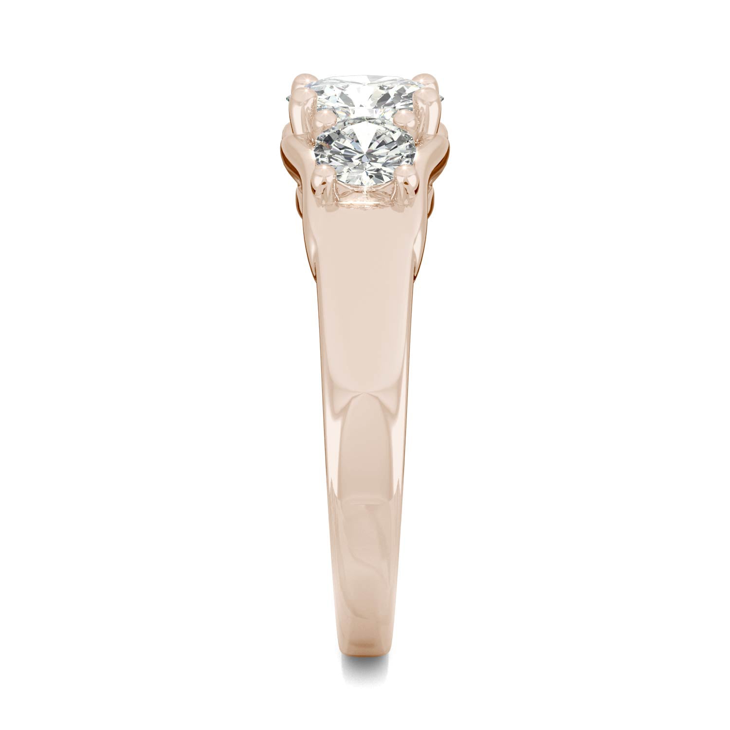 1.52 CTW DEW Round Forever One™ Moissanite Signature Three Stone Engagement Ring