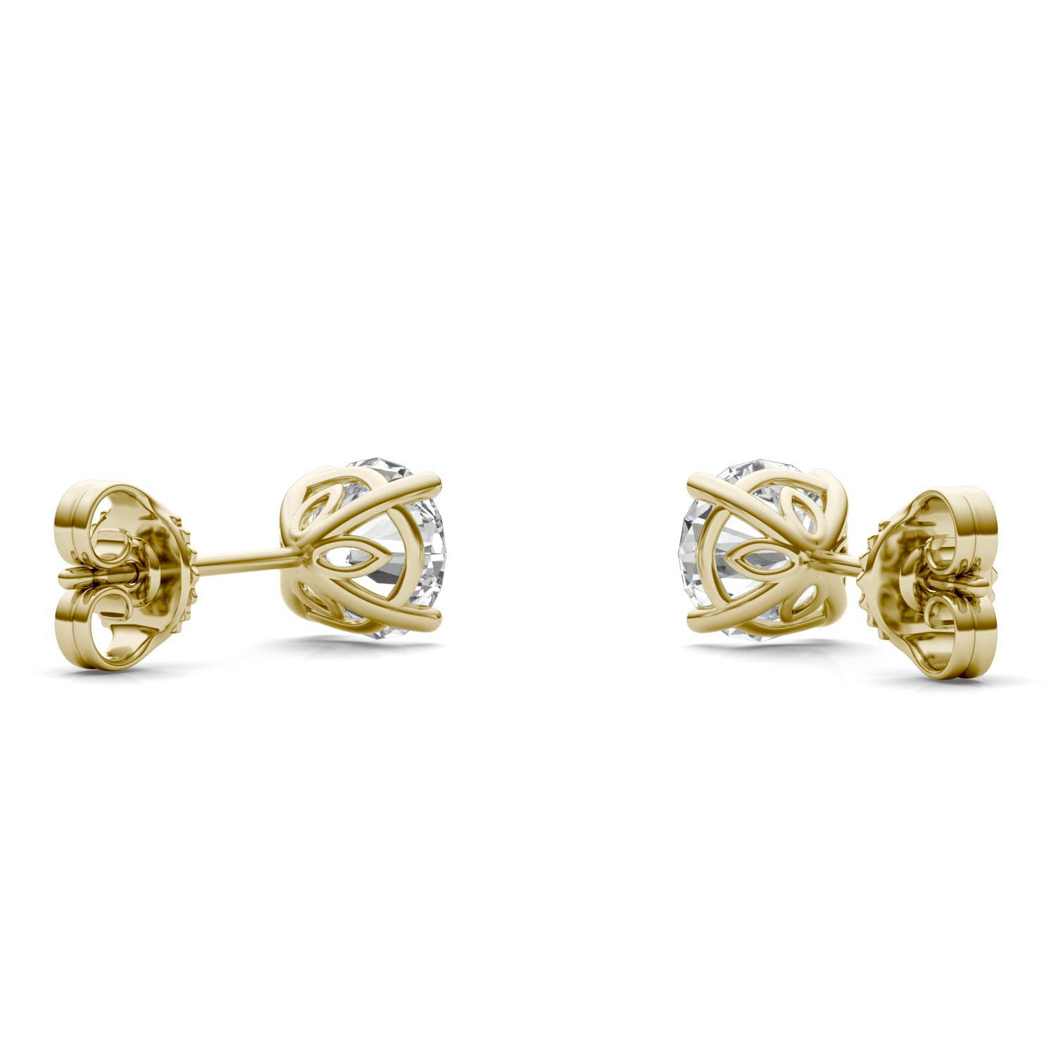 1.61 CTW DEW Round Forever One™ Signature Moissanite Basket Stud Earrings