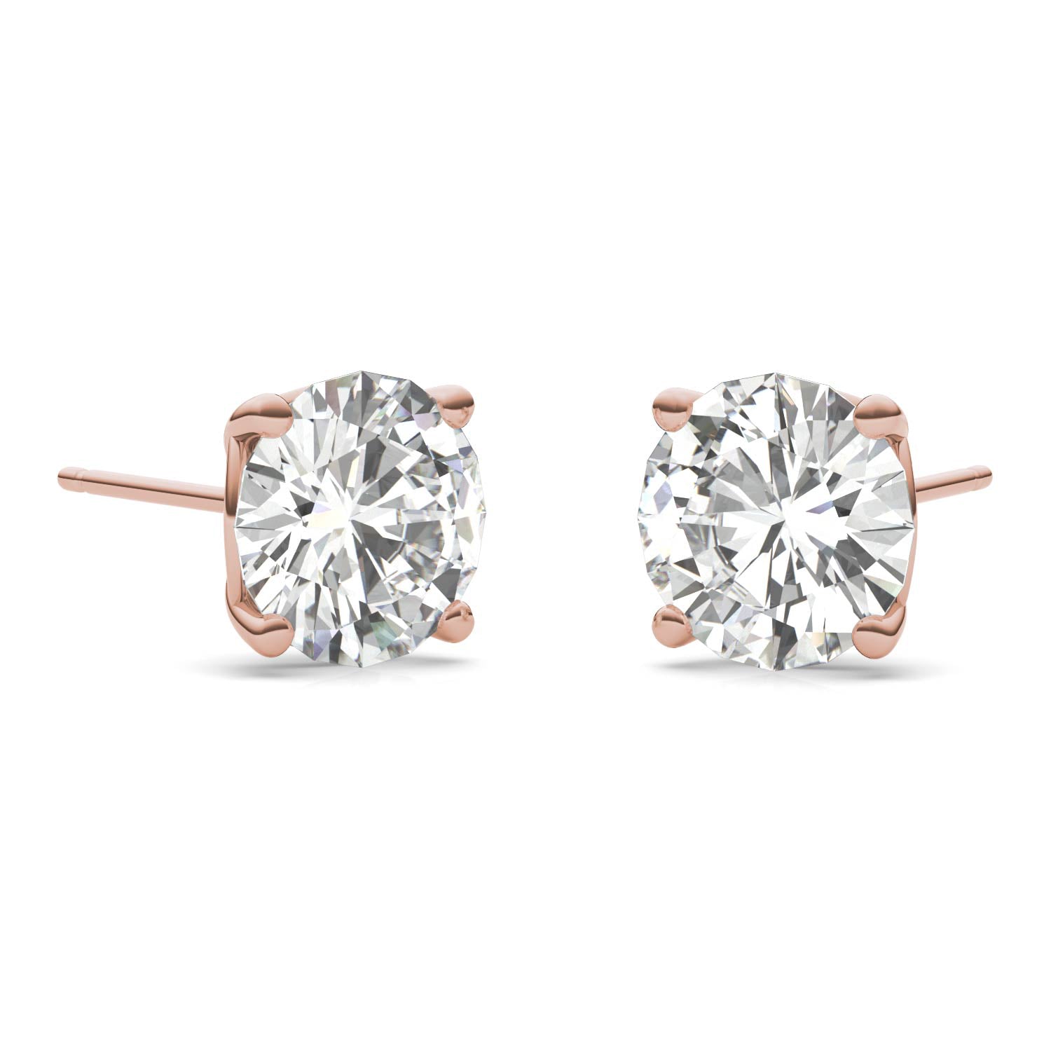 3.20 CTW DEW Round Forever One™ Signature Moissanite Basket Stud Earrings