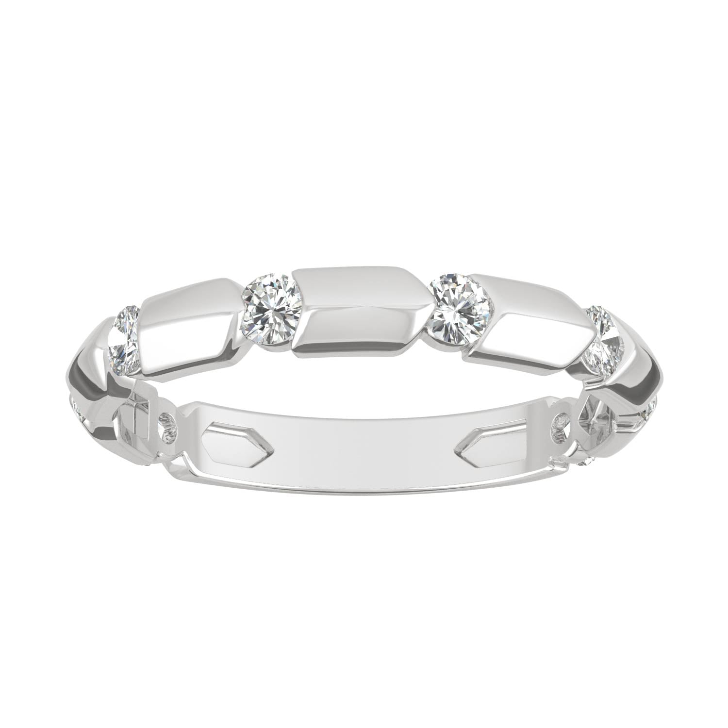 0.48 CTW DEW Round Forever Bright™ Moissanite Eight Stone Ring