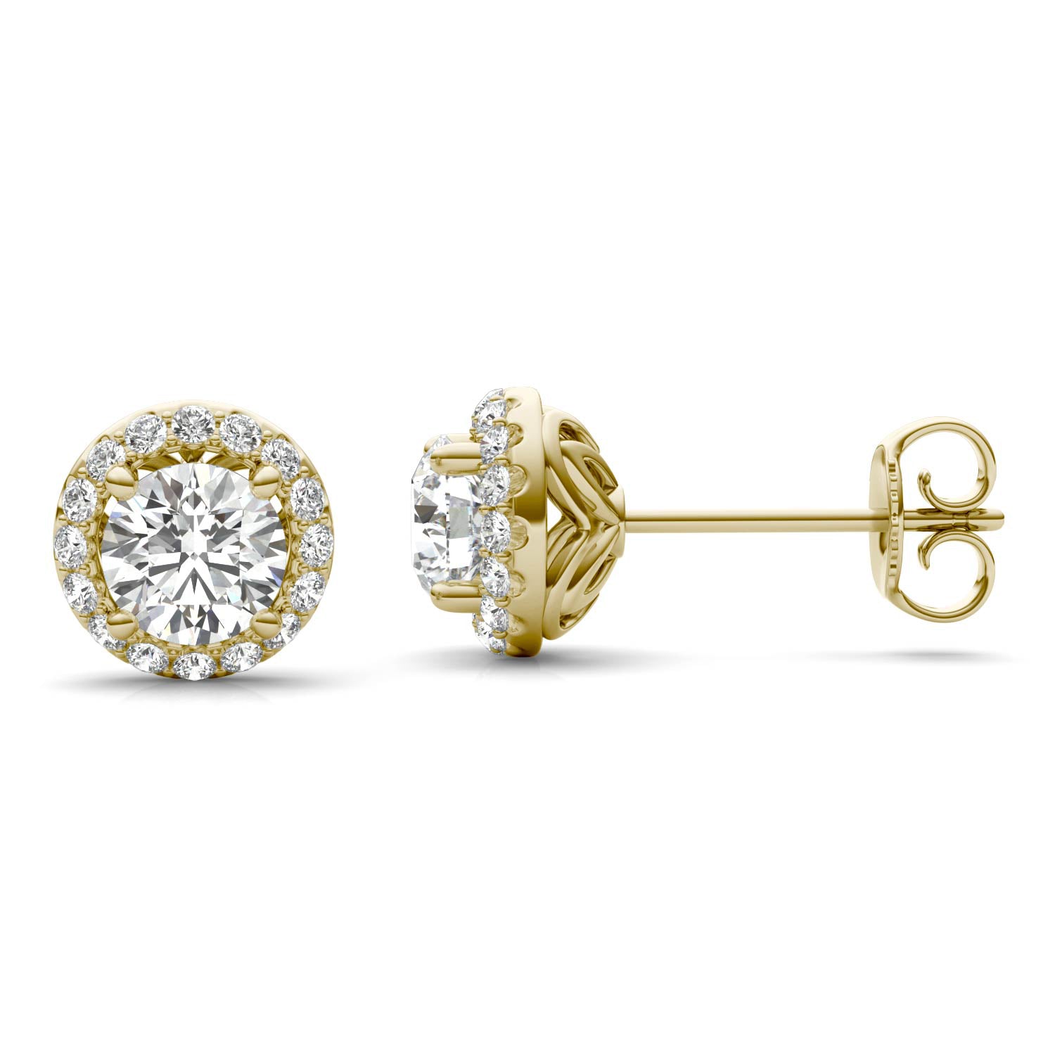 1 1/6 CTW Round Caydia® Lab Grown Diamond Signature Halo Stud Earrings