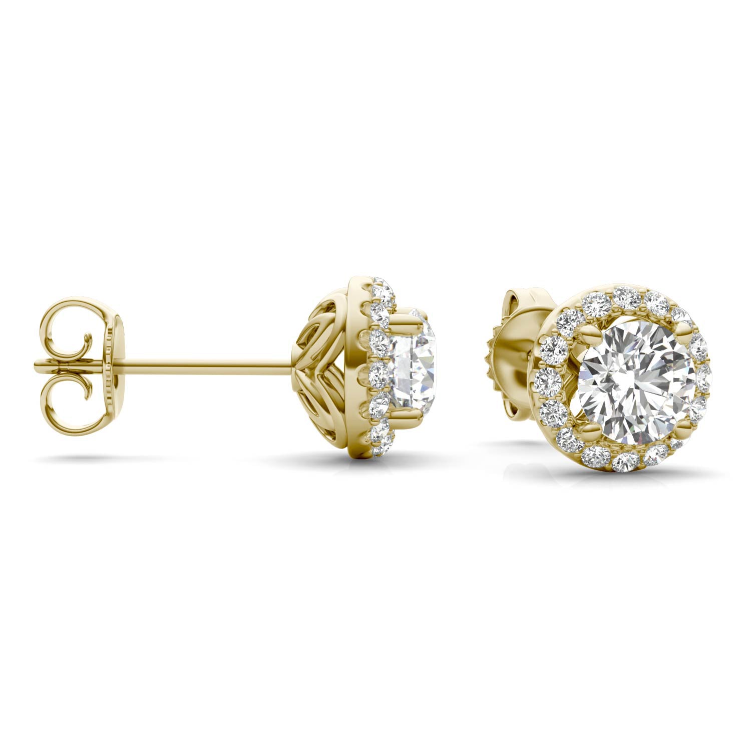 1 1/6 CTW Round Caydia® Lab Grown Diamond Signature Halo Stud Earrings