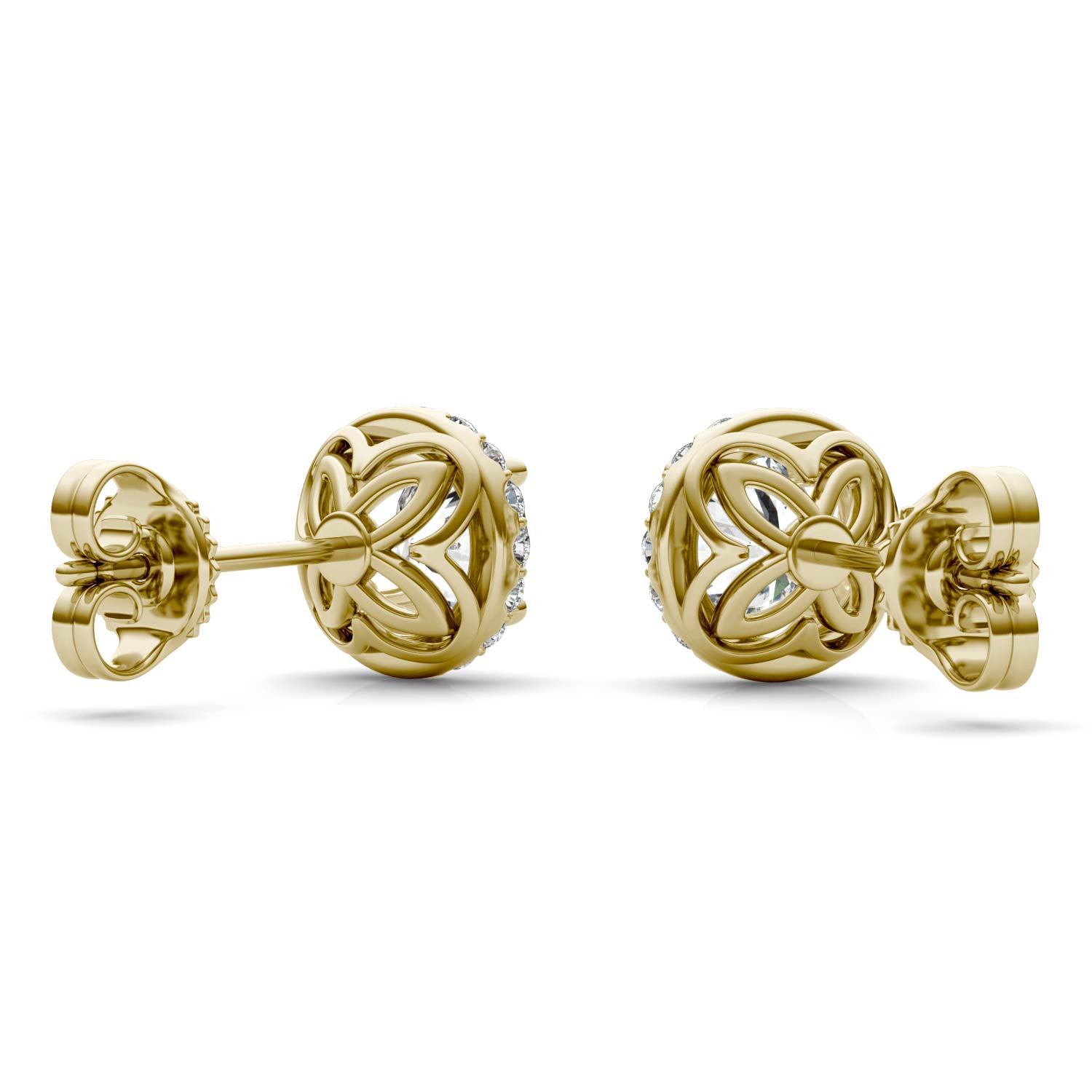 1 1/6 CTW Round Caydia® Lab Grown Diamond Signature Halo Stud Earrings