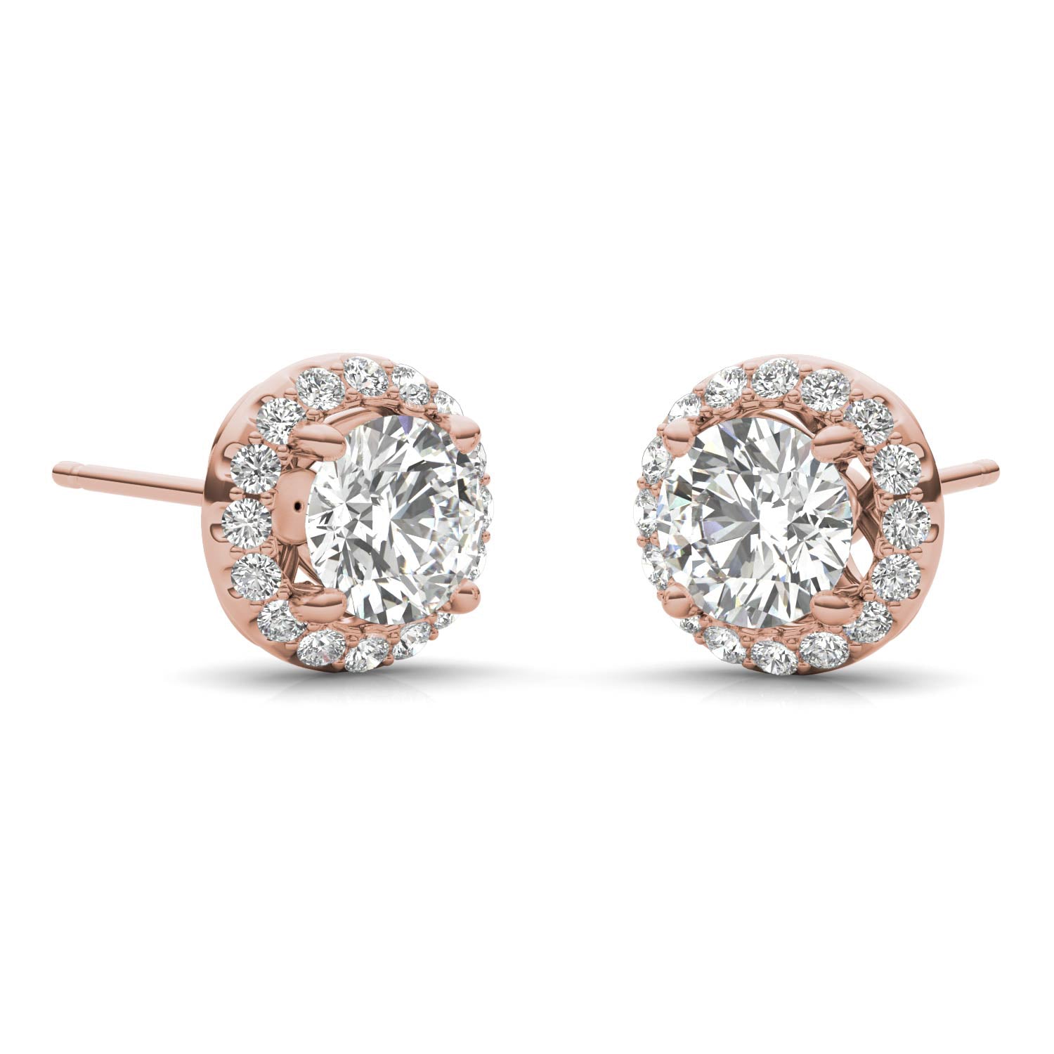 1 1/6 CTW Round Caydia® Lab Grown Diamond Signature Halo Stud Earrings
