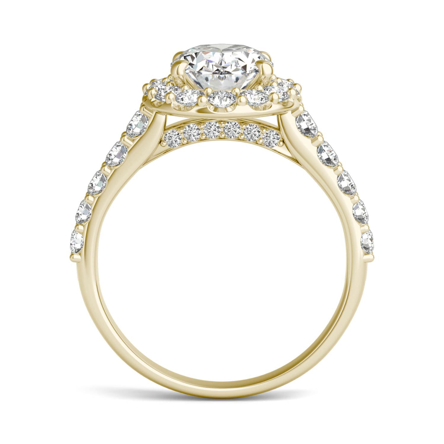 2 7/8 CTW Oval Caydia® Lab Grown Diamond Shared Prong Halo Engagement Ring