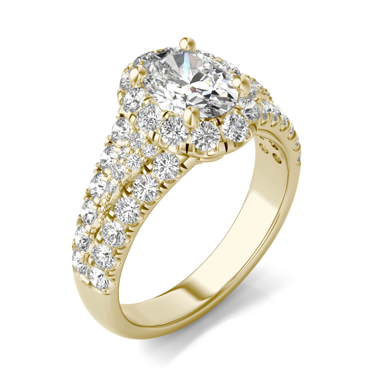 2 3/4 CTW Oval Caydia® Lab Grown Diamond Signature Halo Pavé Engagement Ring