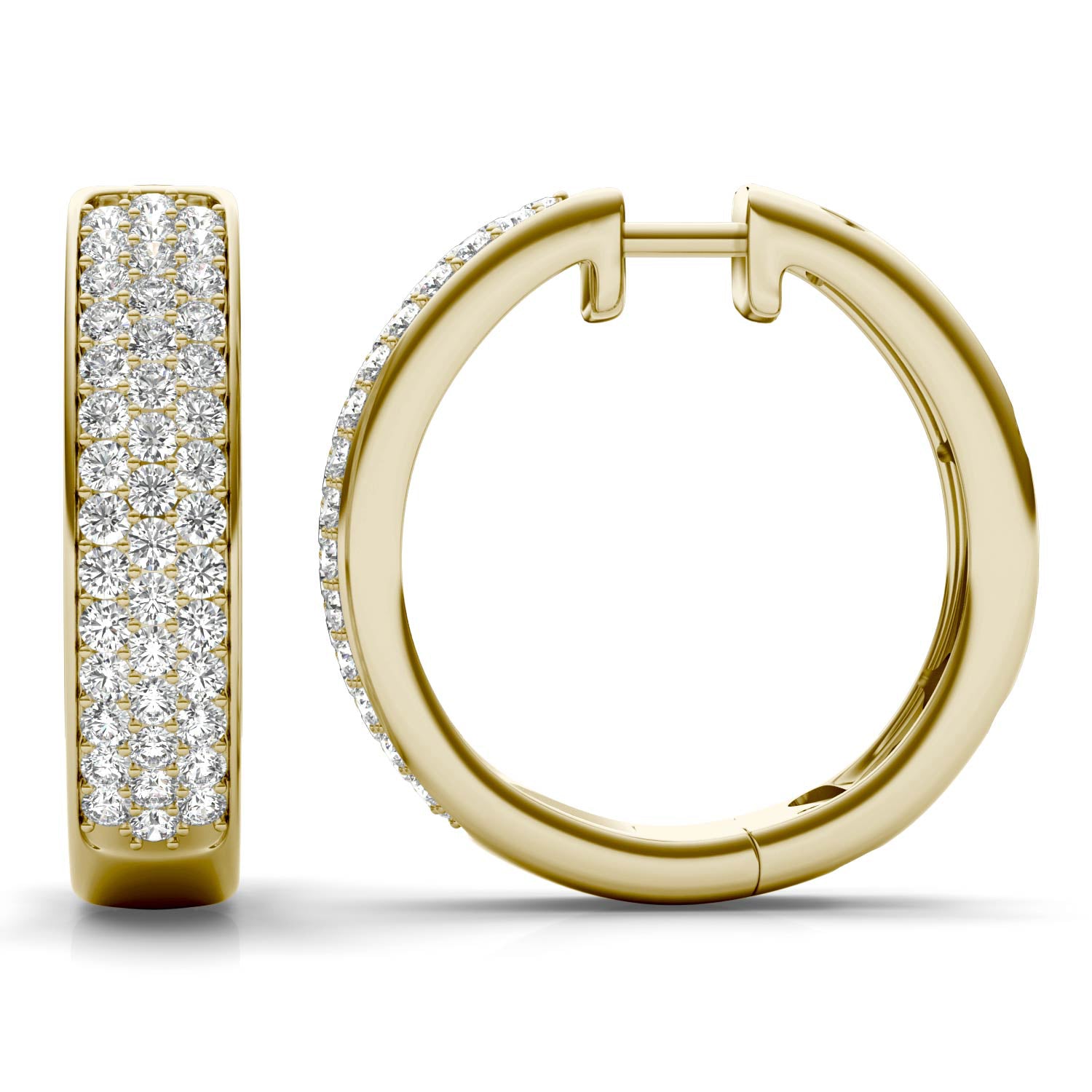 1 1/6 CTW Round Caydia® Lab Grown Diamond Pavé Hoop Earrings