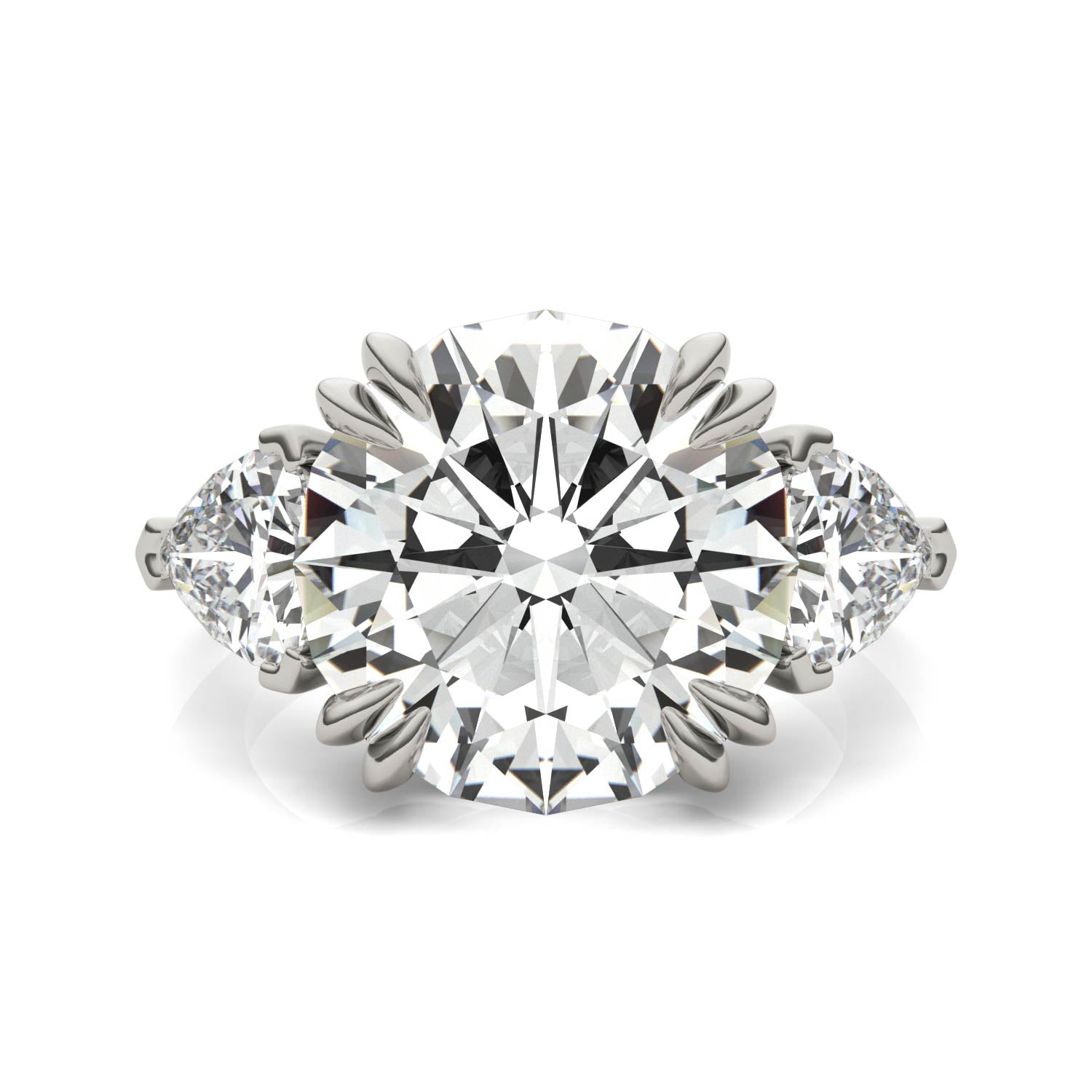 9.15 CTW DEW Round Forever One™ Moissanite Ring