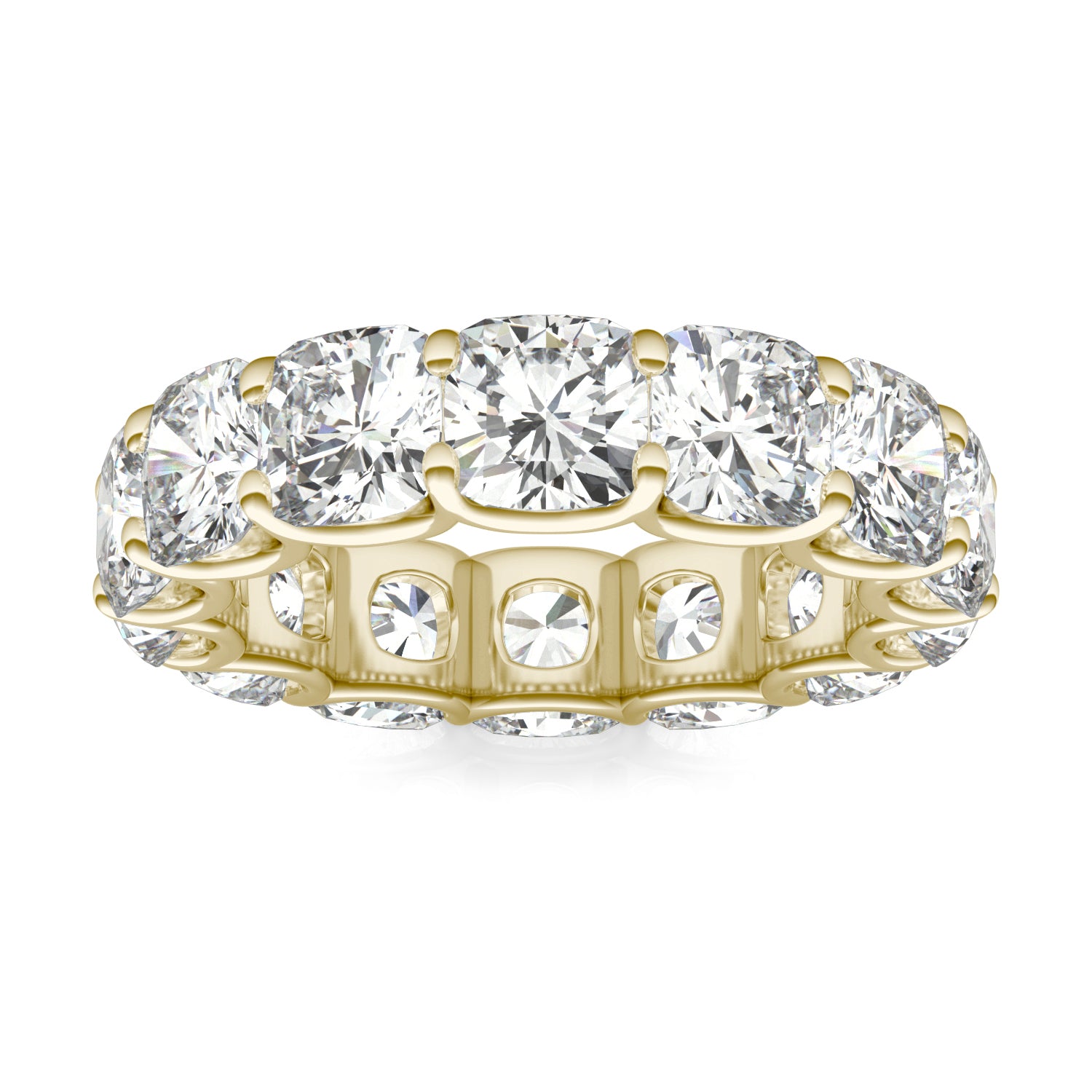 8.40 CTW DEW Cushion Forever One™ Moissanite Trellis Eternity Band Ring