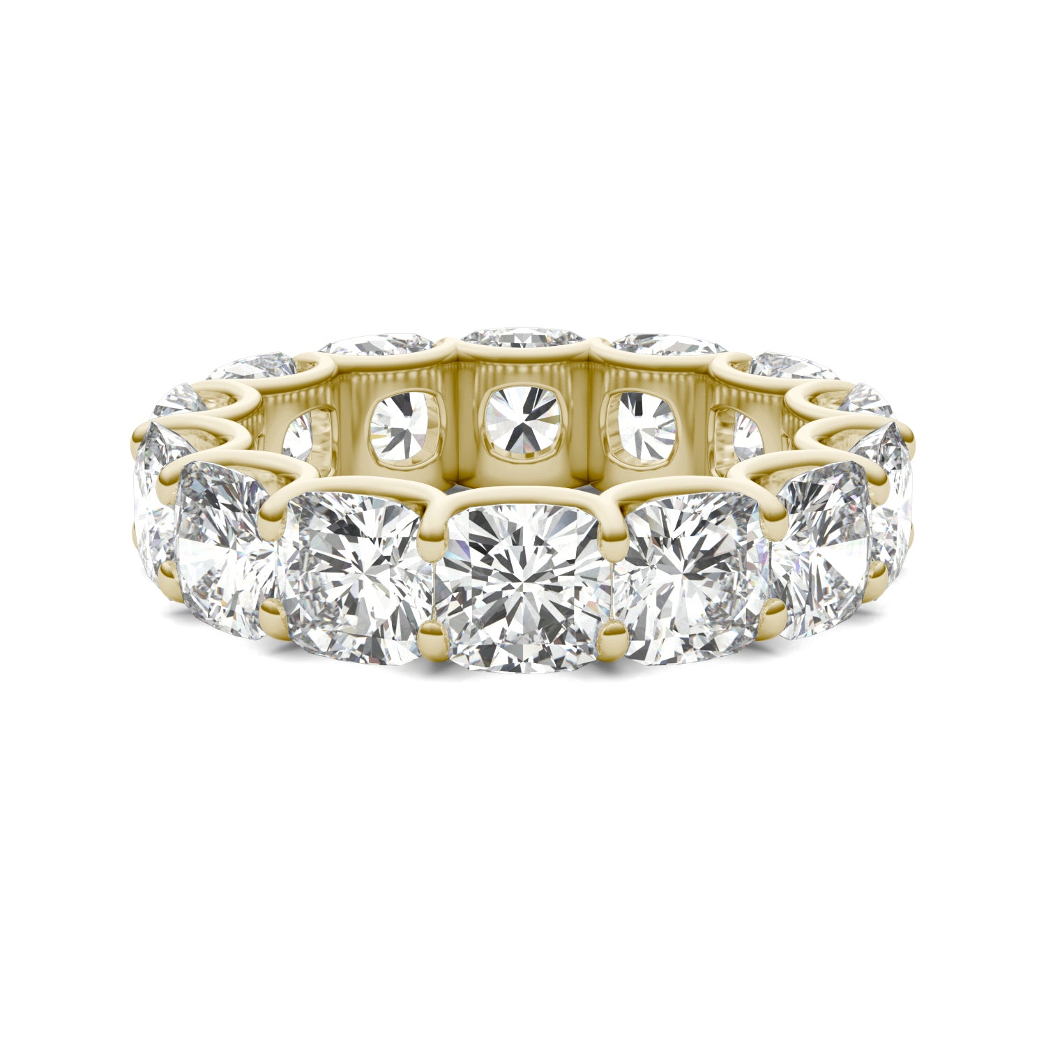 8.40 CTW DEW Cushion Forever One™ Moissanite Trellis Eternity Band Ring