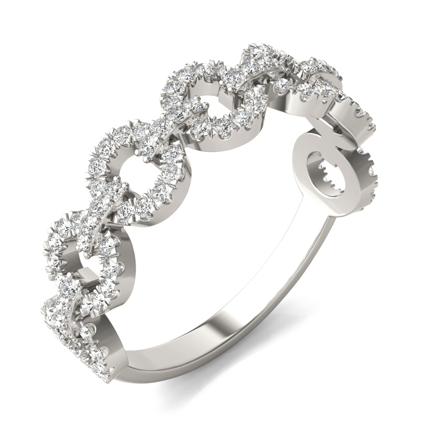1/2 CTW Round Caydia® Lab Grown Diamond Circle Chain Link Ring