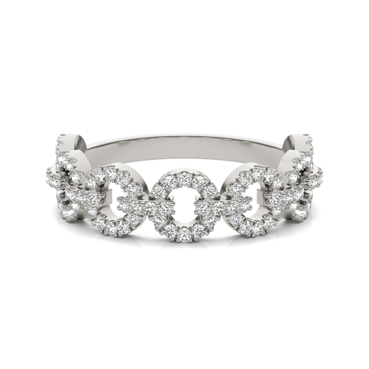 1/2 CTW Round Caydia® Lab Grown Diamond Circle Chain Link Ring