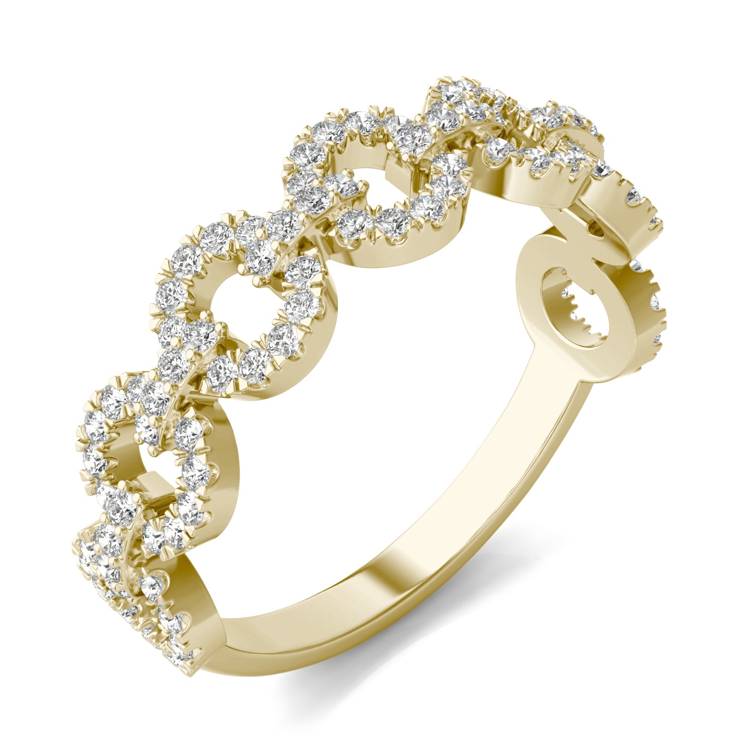 1/2 CTW Round Caydia® Lab Grown Diamond Circle Chain Link Ring