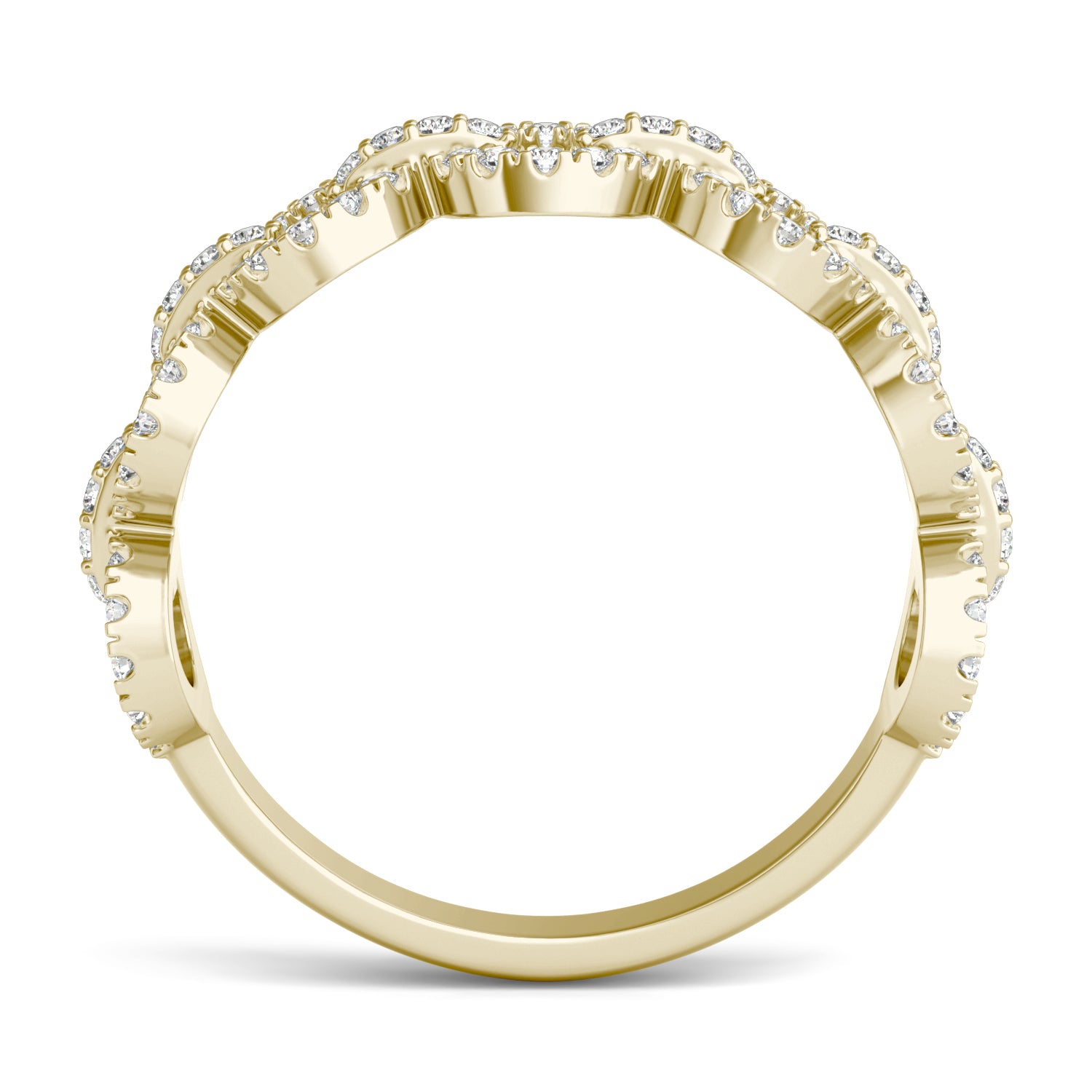 1/2 CTW Round Caydia® Lab Grown Diamond Circle Chain Link Ring
