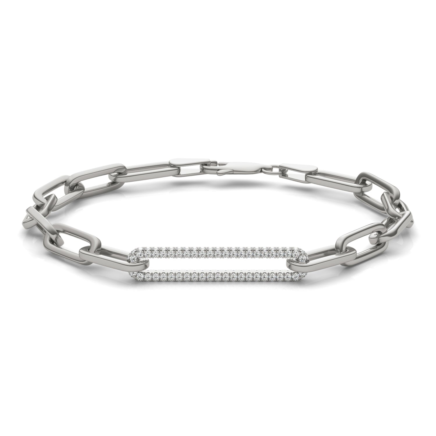 3/4 CTW Round Caydia® Lab Grown Diamond Accented Pave Chain Link Bracelet