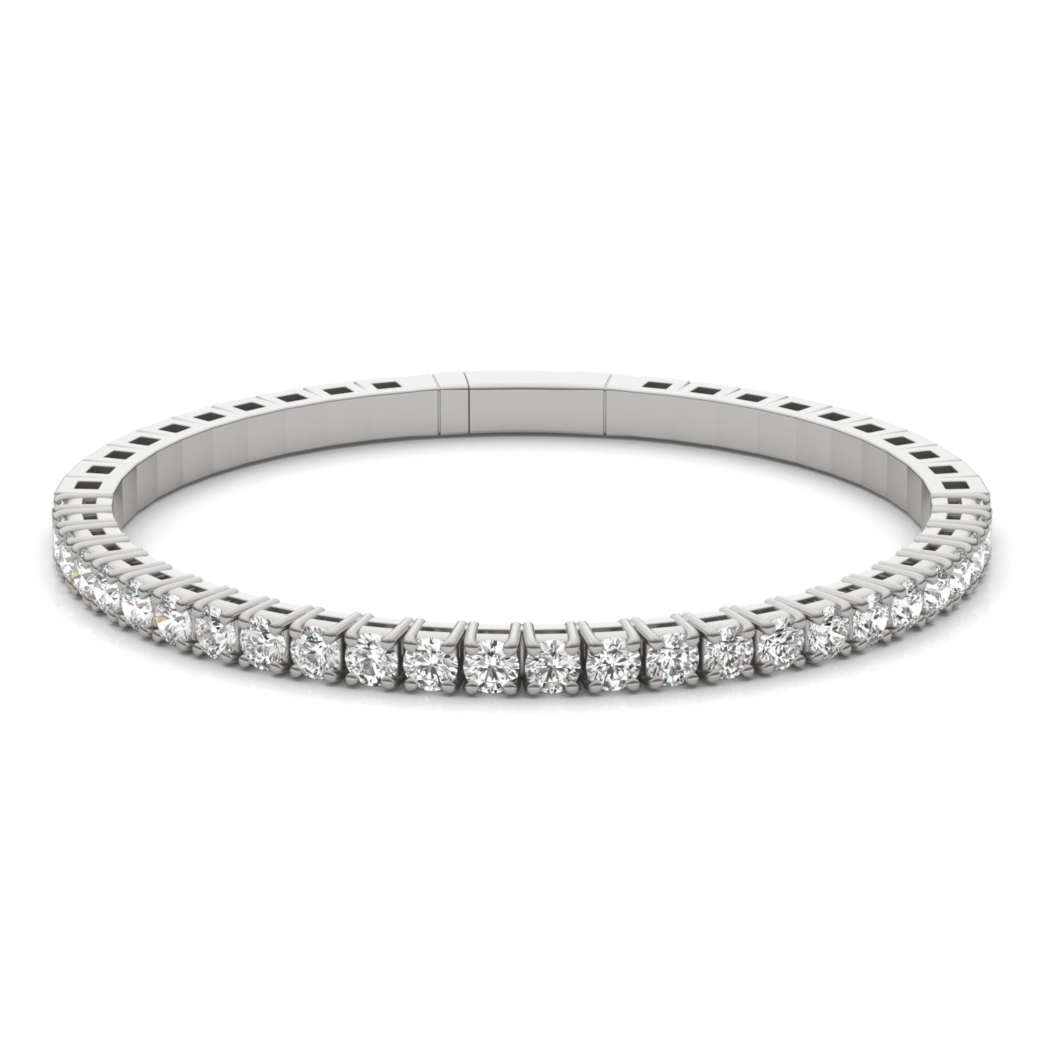 4.16 CTW DEW Round Forever One™ Moissanite Flexible Bangle Bracelet