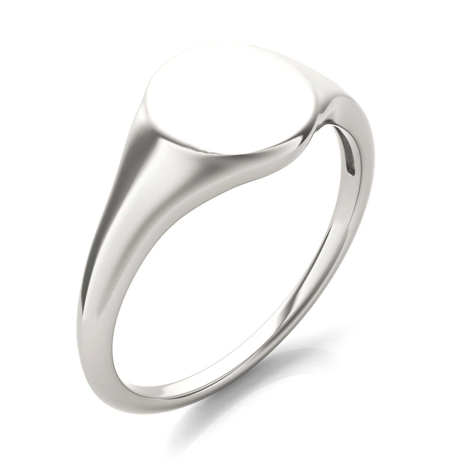 0.01 CTW DEW Round Caydia® Lab Grown Diamond Signature Round Initial Signet Ring