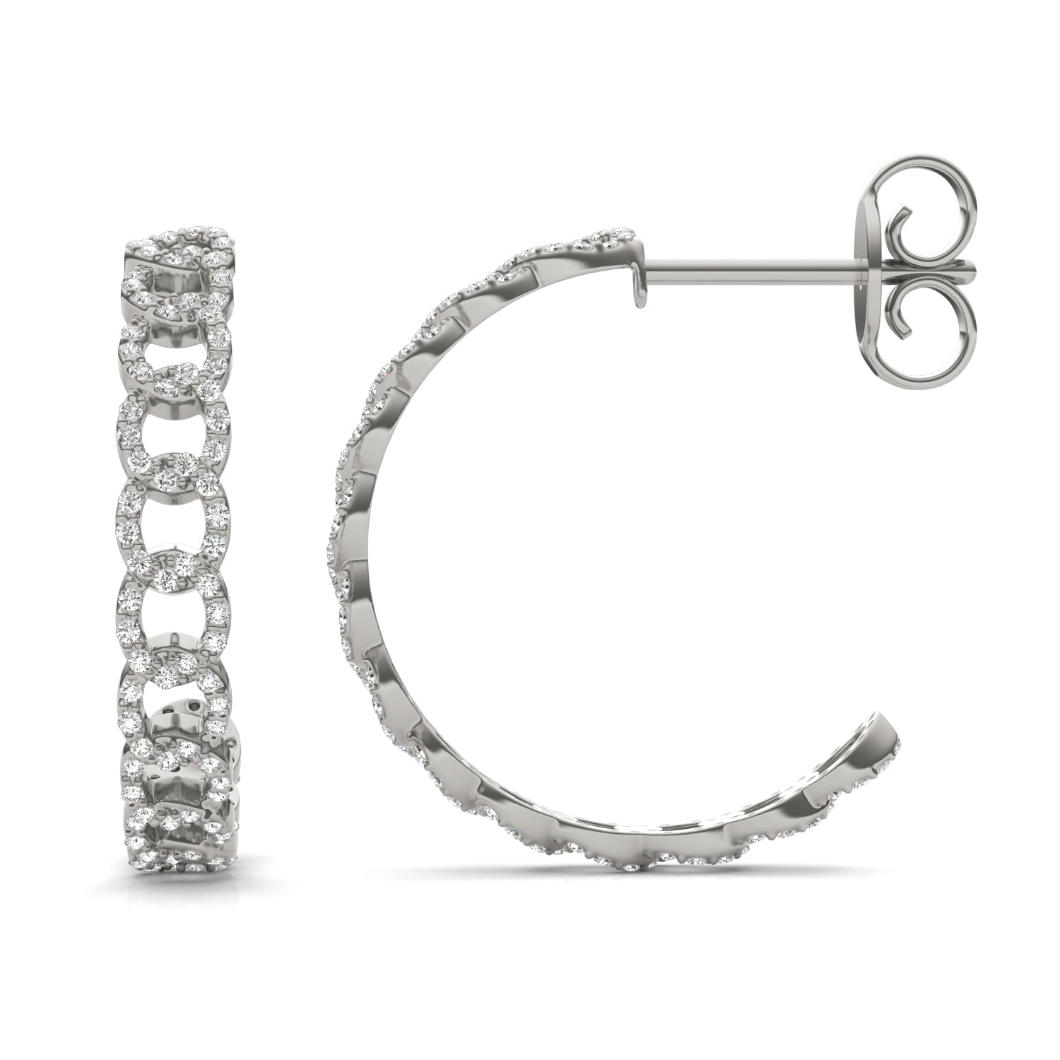 2/3 CTW Round Caydia® Lab Grown Diamond Chain Hoop Earrings