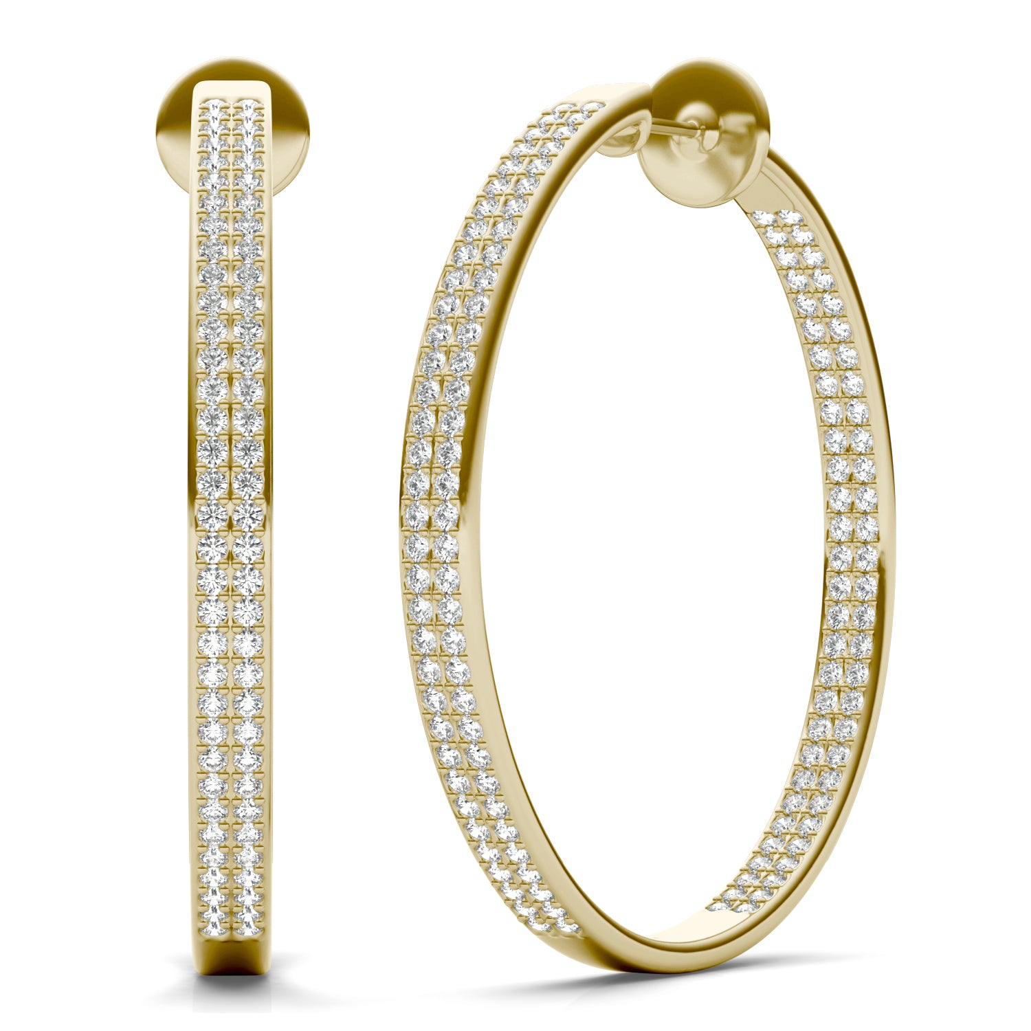2 CTW Round Caydia® Lab Grown Diamond Two Row Pavé Inside Out Earrings