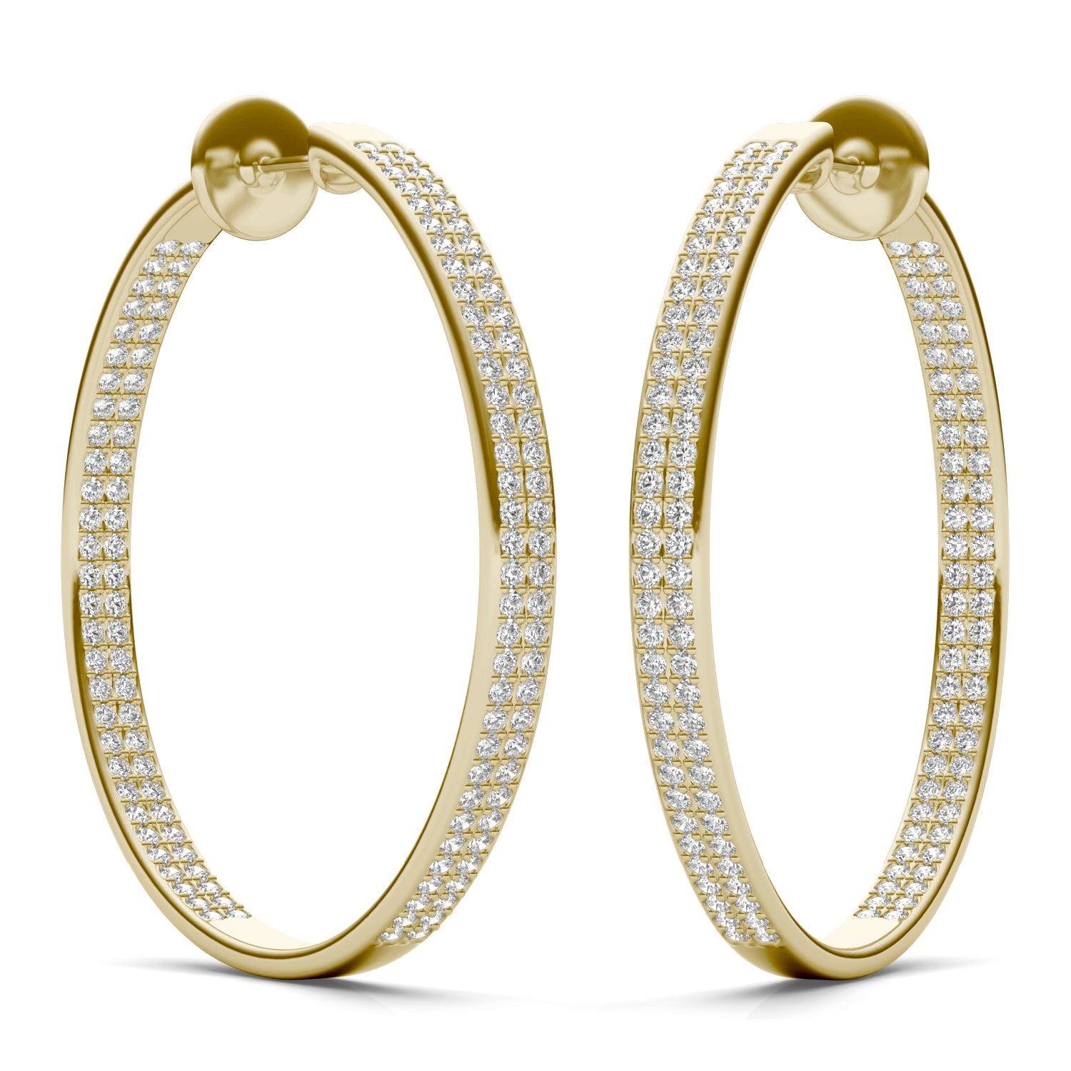 2 CTW Round Caydia® Lab Grown Diamond Two Row Pavé Inside Out Earrings