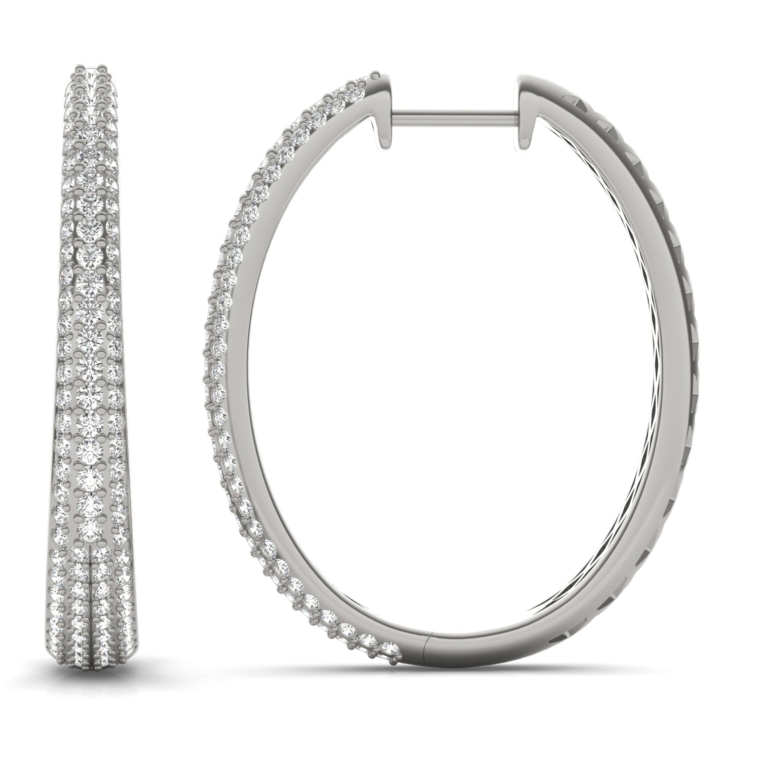 1 1/5 CTW Round Caydia® Lab Grown Diamond Graduated Pave Earrings