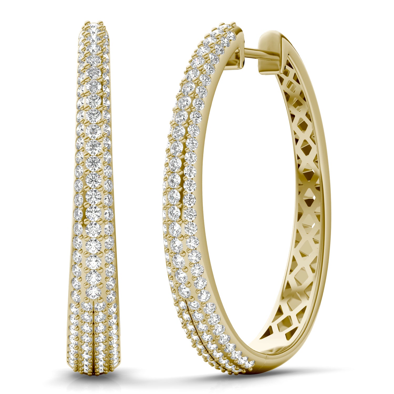 1 1/5 CTW Round Caydia® Lab Grown Diamond Graduated Pave Earrings