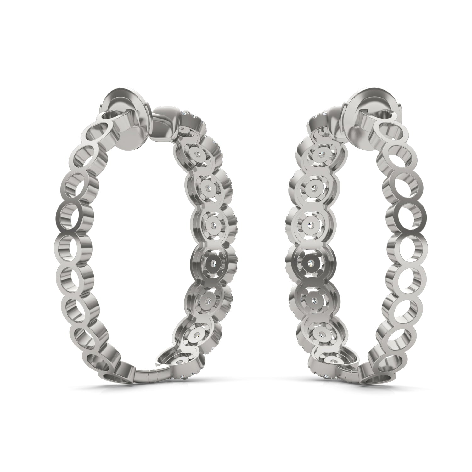 1 1/5 CTW Round Caydia® Lab Grown Diamond Halo Hoop Earrings
