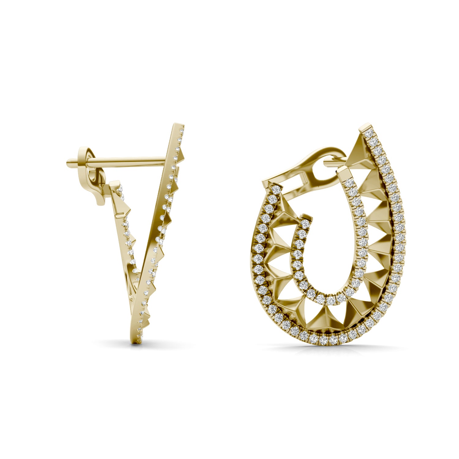 2/5 CTW Round Caydia® Lab Grown Diamond Ouro Collection Teardrop Hoop Earrings