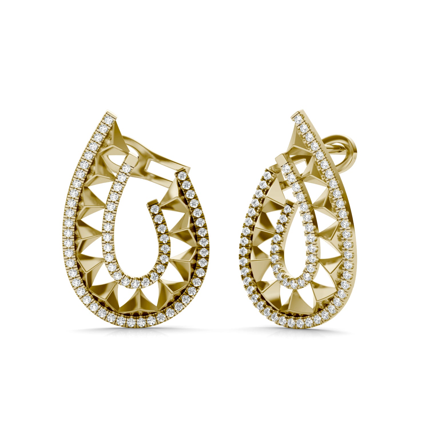 2/5 CTW Round Caydia® Lab Grown Diamond Ouro Collection Teardrop Hoop Earrings
