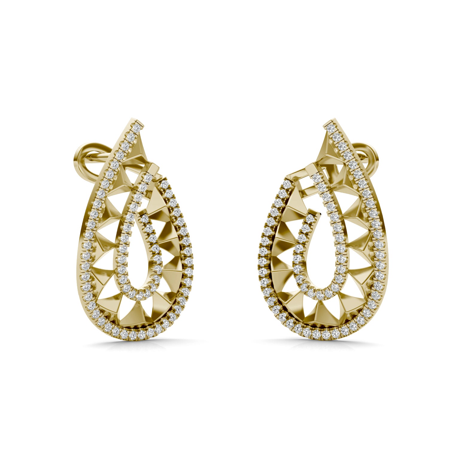 2/5 CTW Round Caydia® Lab Grown Diamond Ouro Collection Teardrop Hoop Earrings