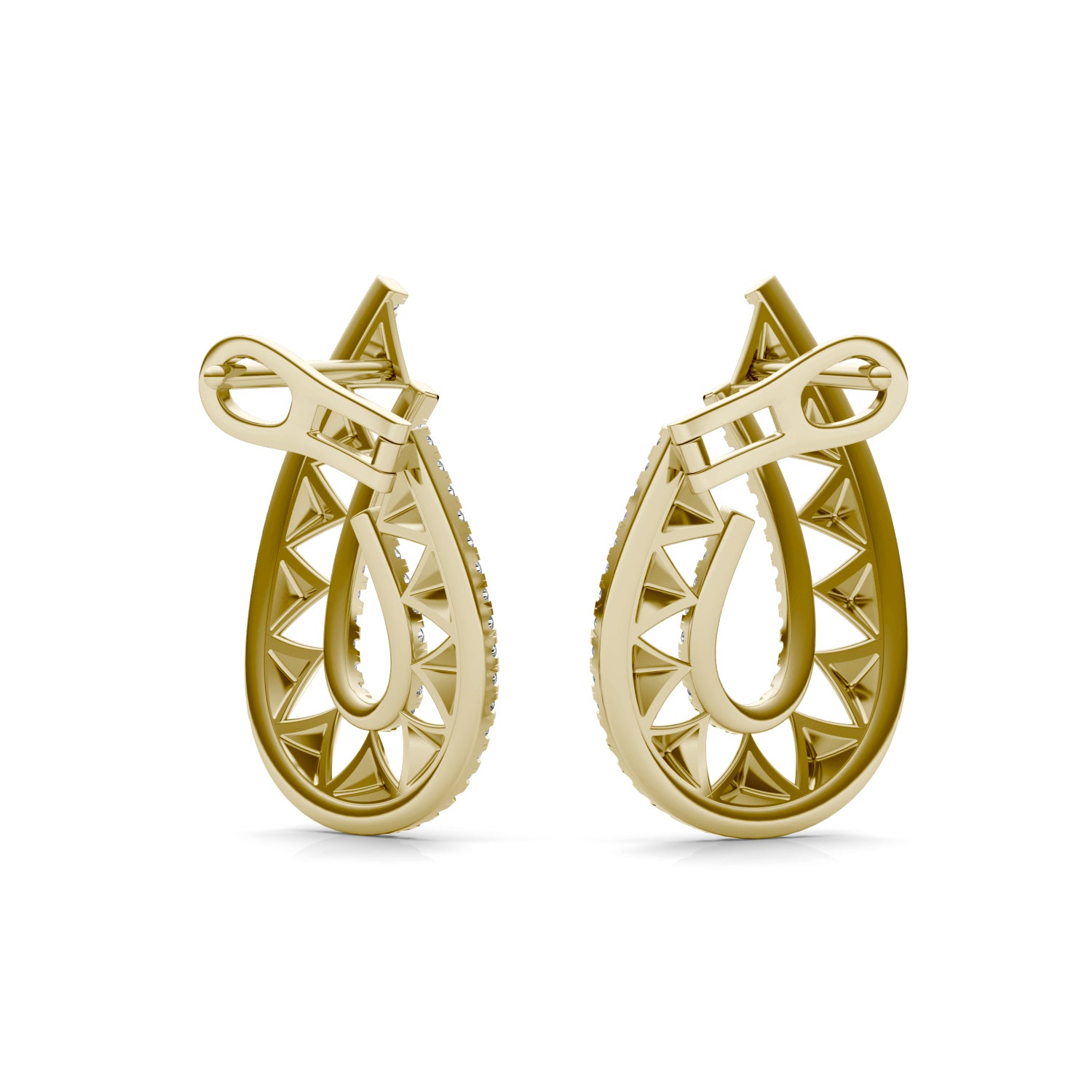 2/5 CTW Round Caydia® Lab Grown Diamond Ouro Collection Teardrop Hoop Earrings