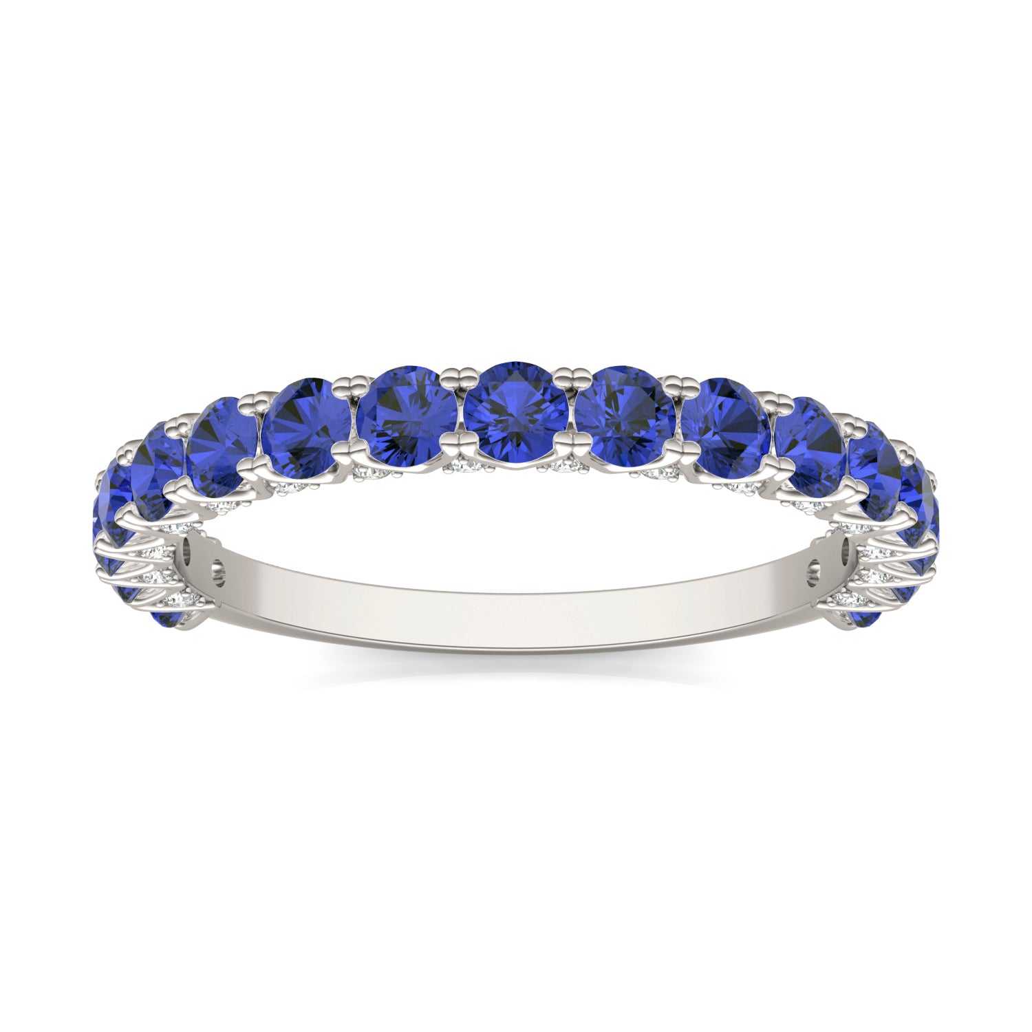 1/6 CTW Round Caydia® Lab Grown Diamond Accented Anniversary Ring featuring Created Sapphire