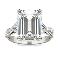 5.25 CTW DEW Emerald Forever One™ Moissanite Signature Twist Engagement Ring